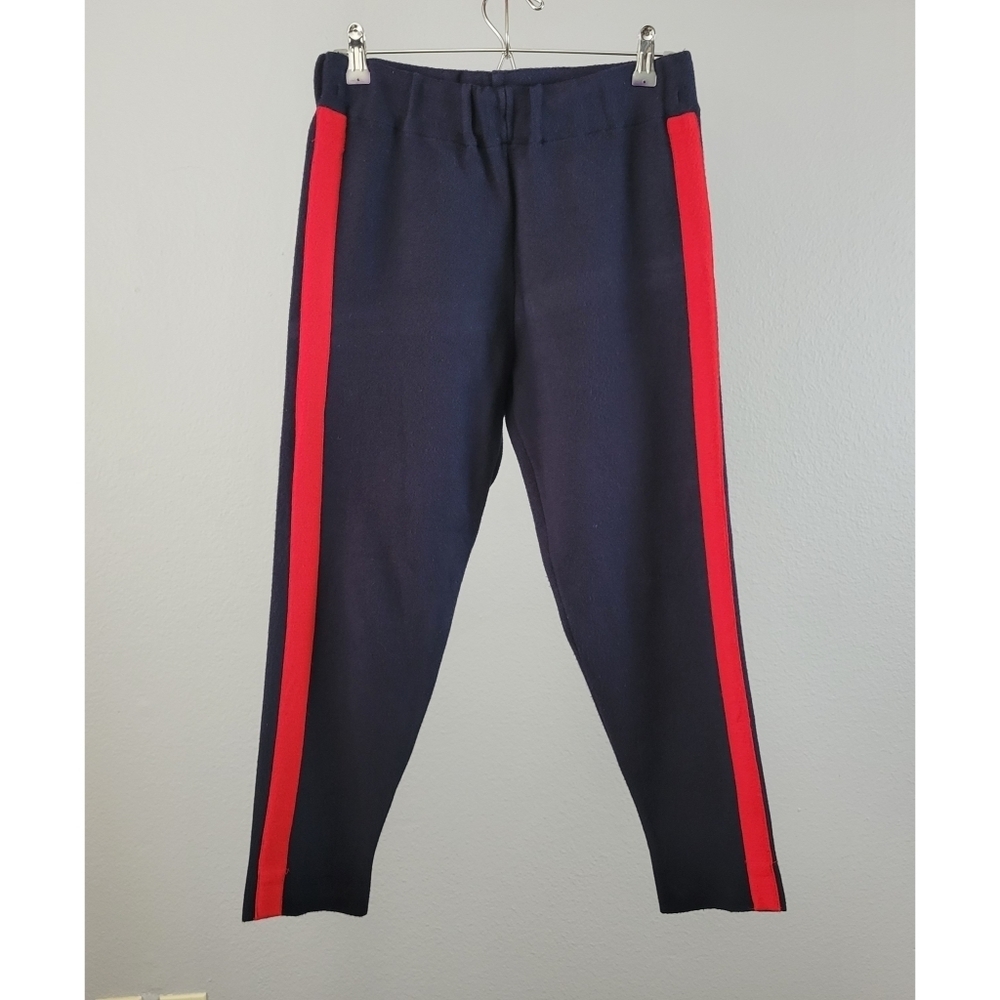 ZARA // cropped straight leg elastic waist side stripe knit pants - Picture 2 of 9